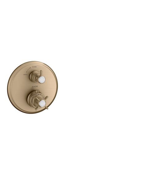 AXOR-HG-AXOR-Montreux-Thermostat-Unterputz-mit-Kreuzgriff-und-Absperrventil-Brushed-Bronze-16800140 gallery number 1